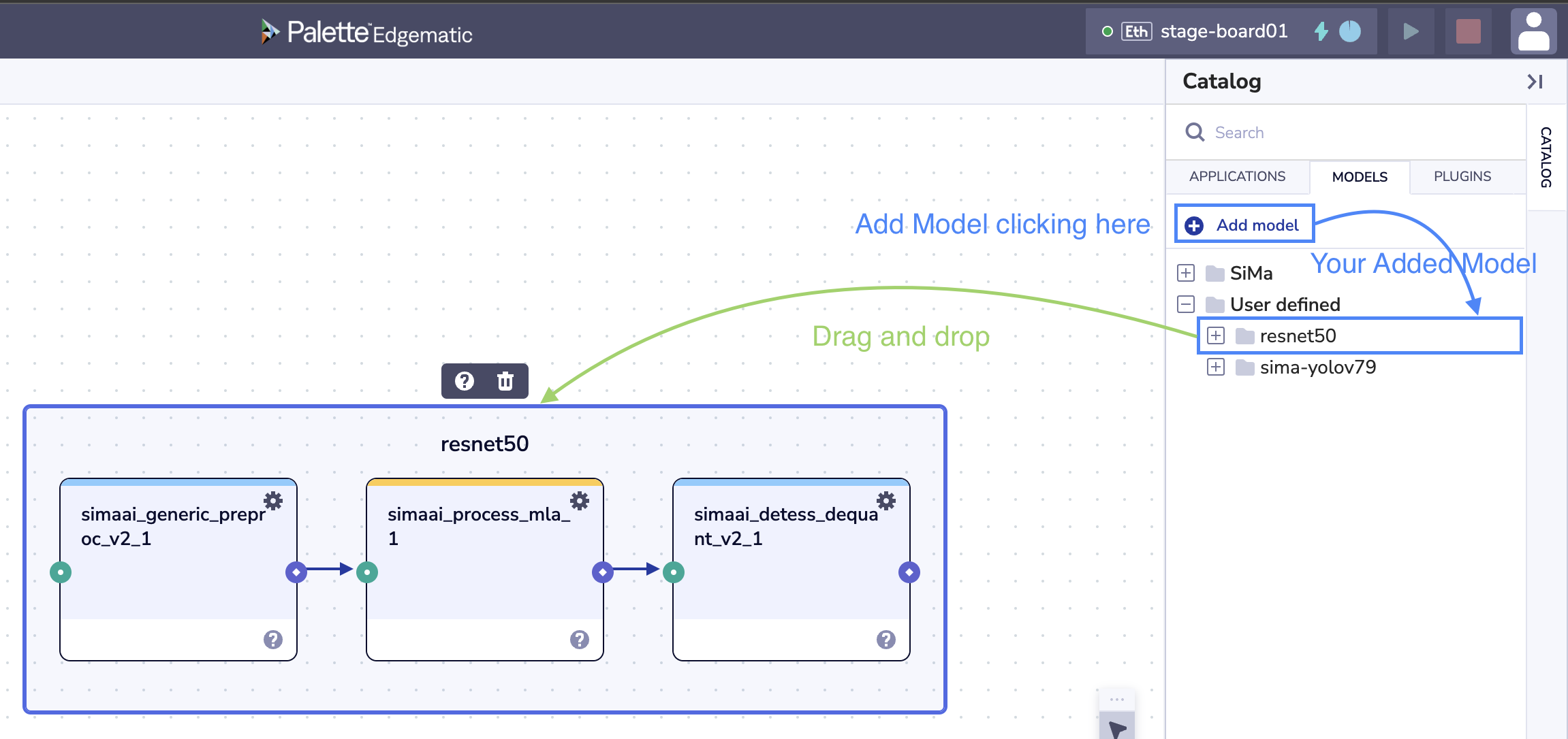 Adding the .tar.gz model to the pipeline