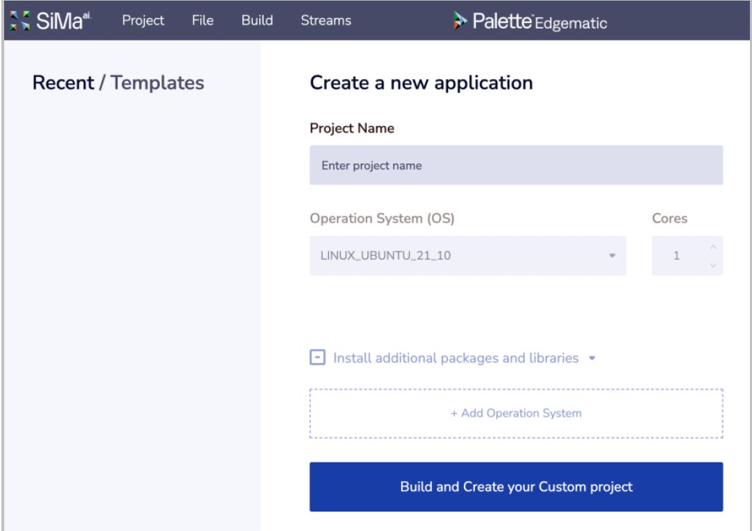 Create a Project in Edgematic